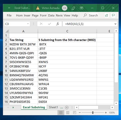How to Extract Substring in Excel .